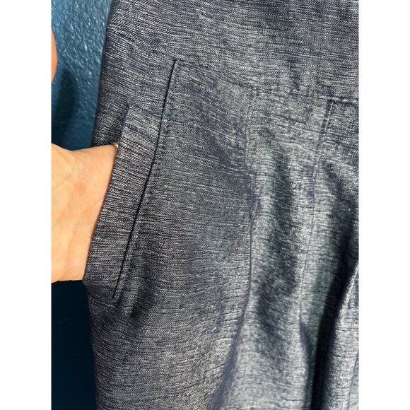 Ann Taylor Womens Size 4 Blue Linen Blend Pleated Skirt With Pockets - Picture 6 of 10